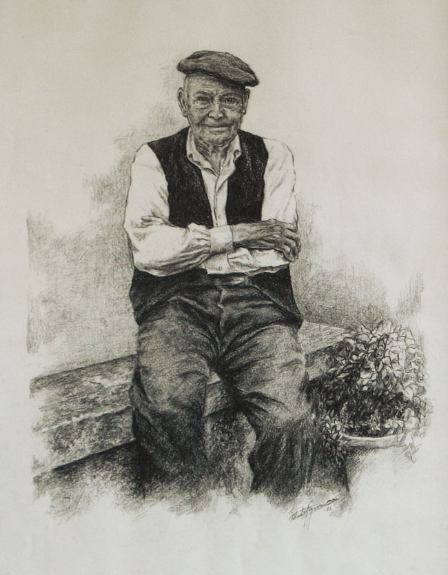 Retrat de l'avi Quico de Vallgatina, per Montse Noguera